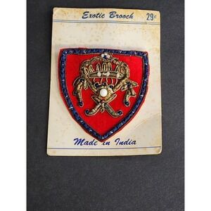 Vintage Gold Bullion‎ Military Coat of Arms Crest Hand Made pin